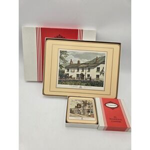 Vintage Pimpernel Cork Backed Placemats And Coasters English Inns